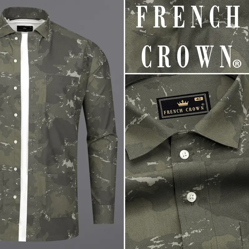 Lunar With Flintt Green And Nebula White Camouflage Royal Oxford Overshirt/Shacket 15
