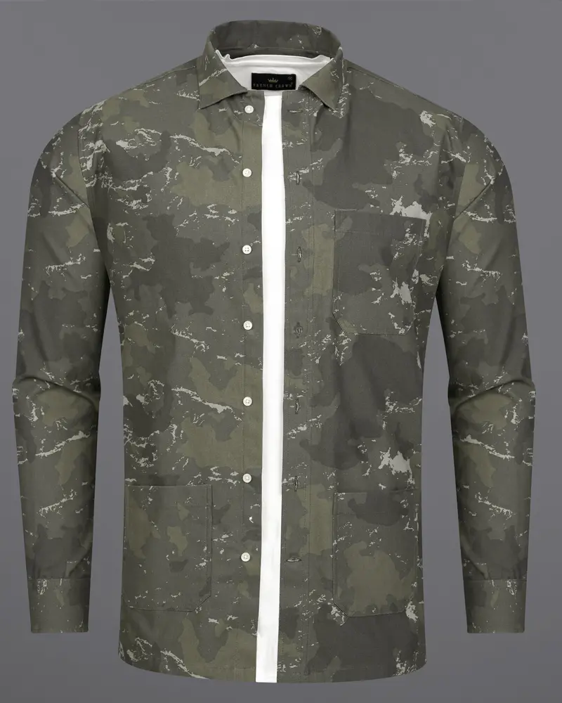 Lunar With Flintt Green And Nebula White Camouflage Royal Oxford Overshirt/Shacket 2