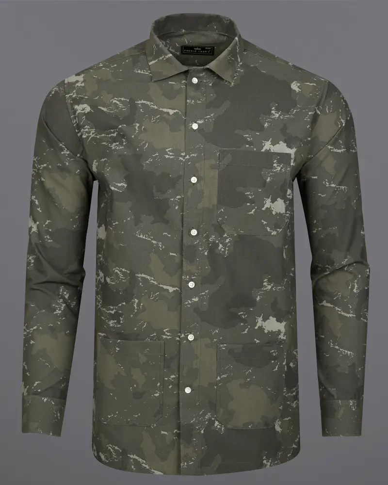 Lunar With Flintt Green And Nebula White Camouflage Royal Oxford Overshirt/Shacket 8