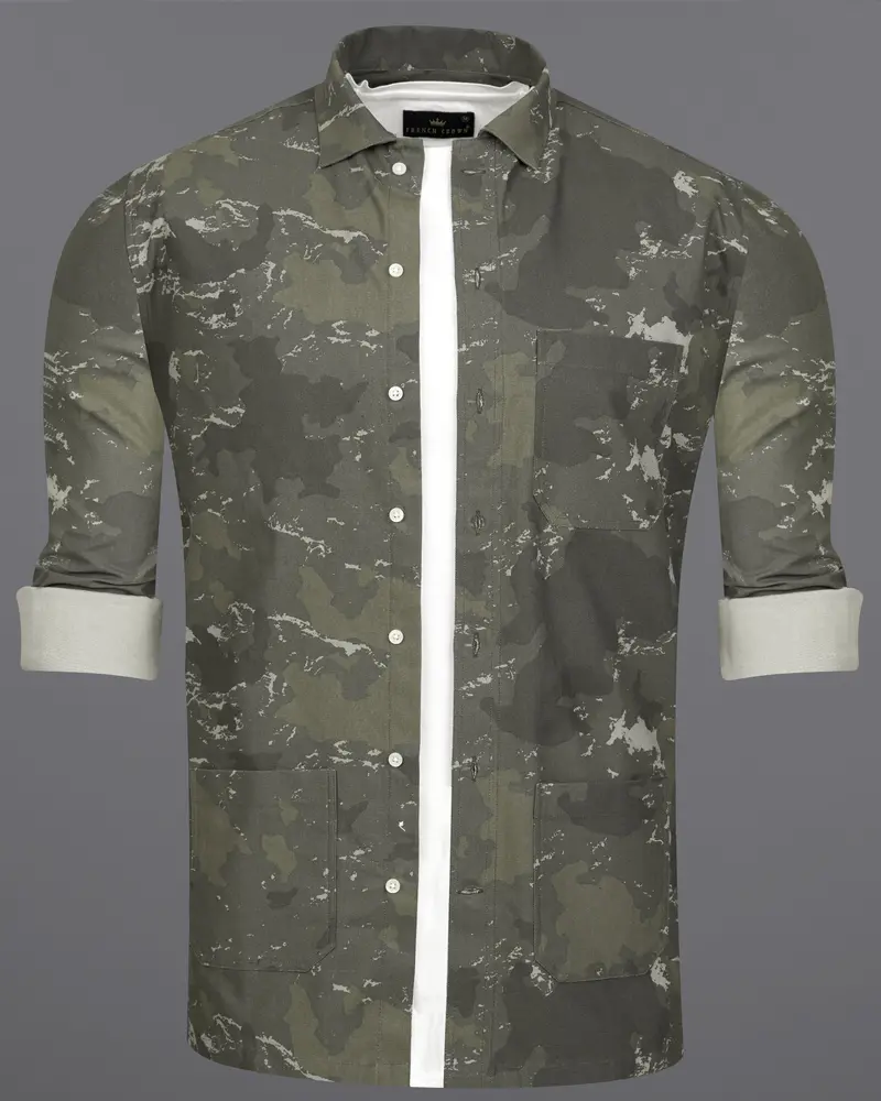 Lunar With Flintt Green And Nebula White Camouflage Royal Oxford Overshirt/Shacket 9