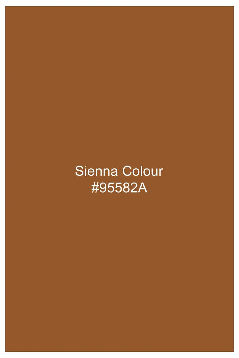 Lustran-Sienna Brown Subtle Sheen Super Soft Premium Cotton Mandarin Shirt 7