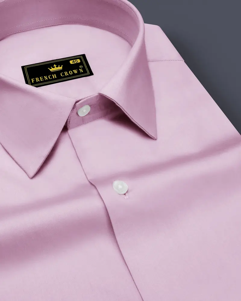 Lustraro-Azalea Pink Subtle Sheen Super Soft Premium Cotton Dress Shirt 1