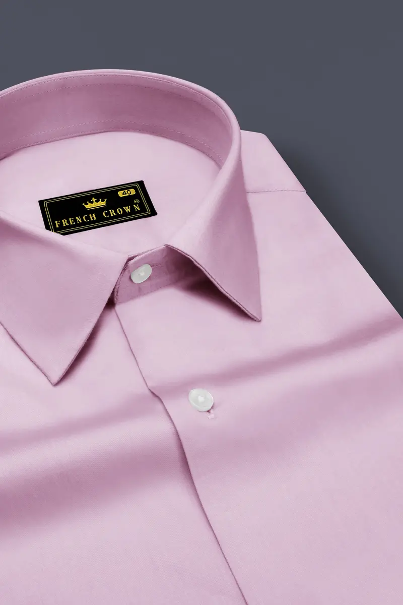 Lustraro-Azalea Pink Subtle Sheen Super Soft Premium Cotton Dress Shirt 2