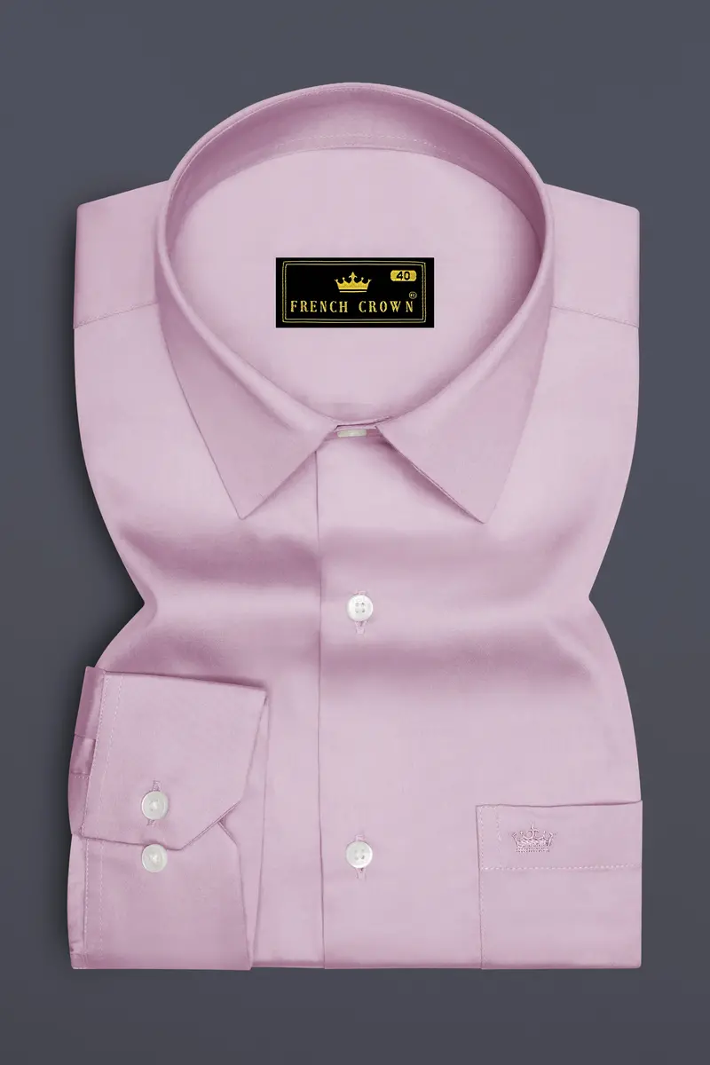 Lustraro-Azalea Pink Subtle Sheen Super Soft Premium Cotton Dress Shirt 4