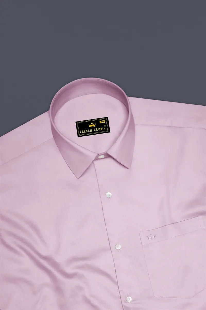 Lustraro-Azalea Pink Subtle Sheen Super Soft Premium Cotton Dress Shirt 5