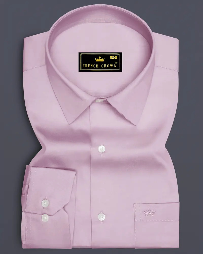Lustraro-Azalea Pink Subtle Sheen Super Soft Premium Cotton Dress Shirt 6