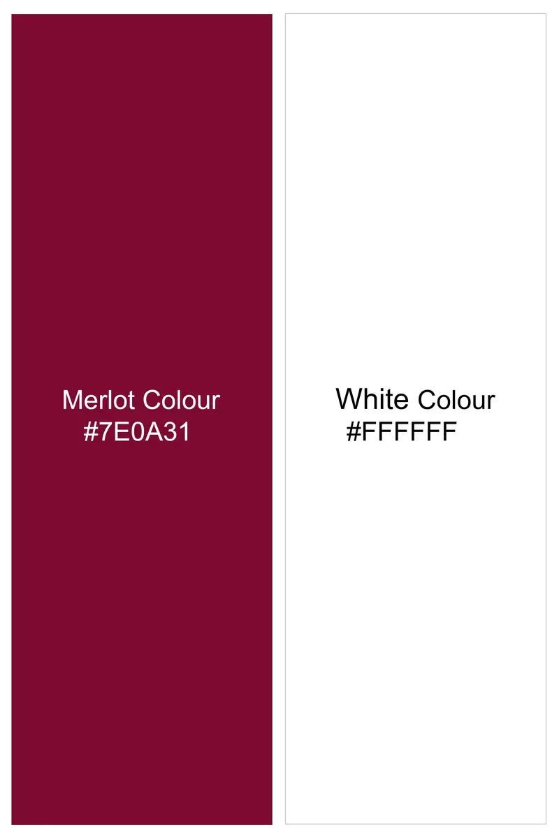 Lustraro Merlot Red And Bright White Printed Subtle Sheen Super Soft Premium Cotton Casual Shirt 7