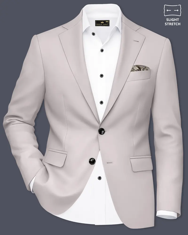 Lustre-Cloud Pink Slight Stretch Subtle Sheen Poly-Viscose Single Breasted Blazer 1