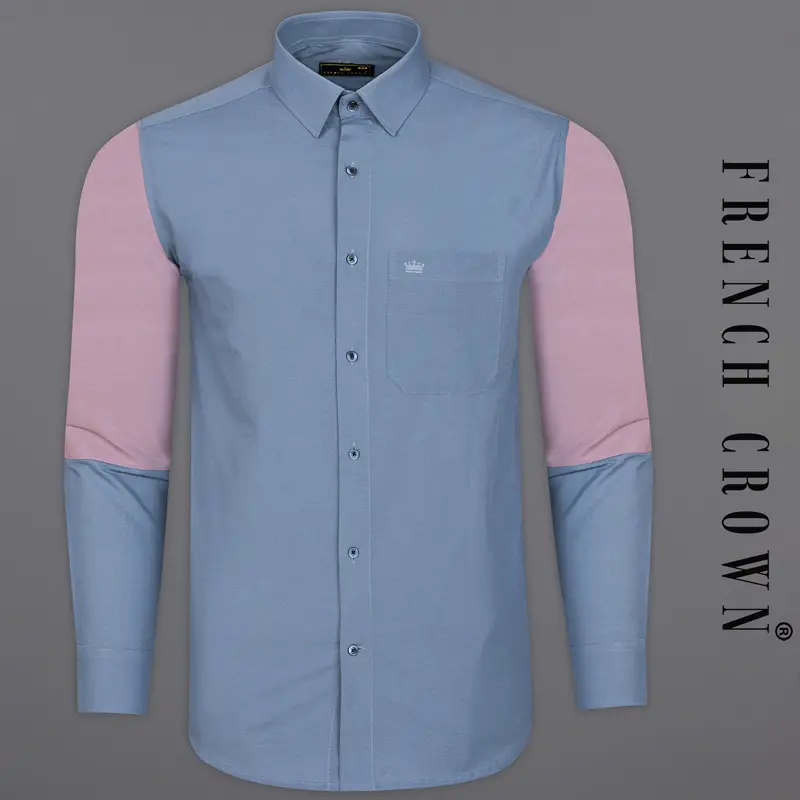 Lynch Blue And Pink Luxurious Linen Designer Shirt 1
