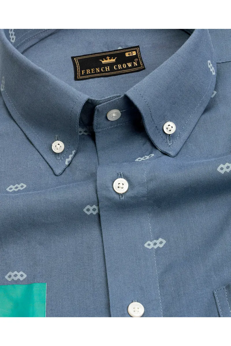 Lynch Blue Funky Printed Premium Tencel Designer Shirt 4