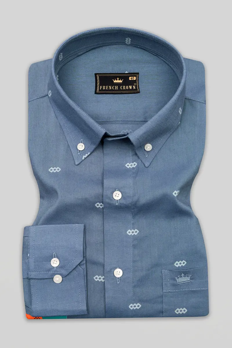 Lynch Blue Funky Printed Premium Tencel Designer Shirt 5