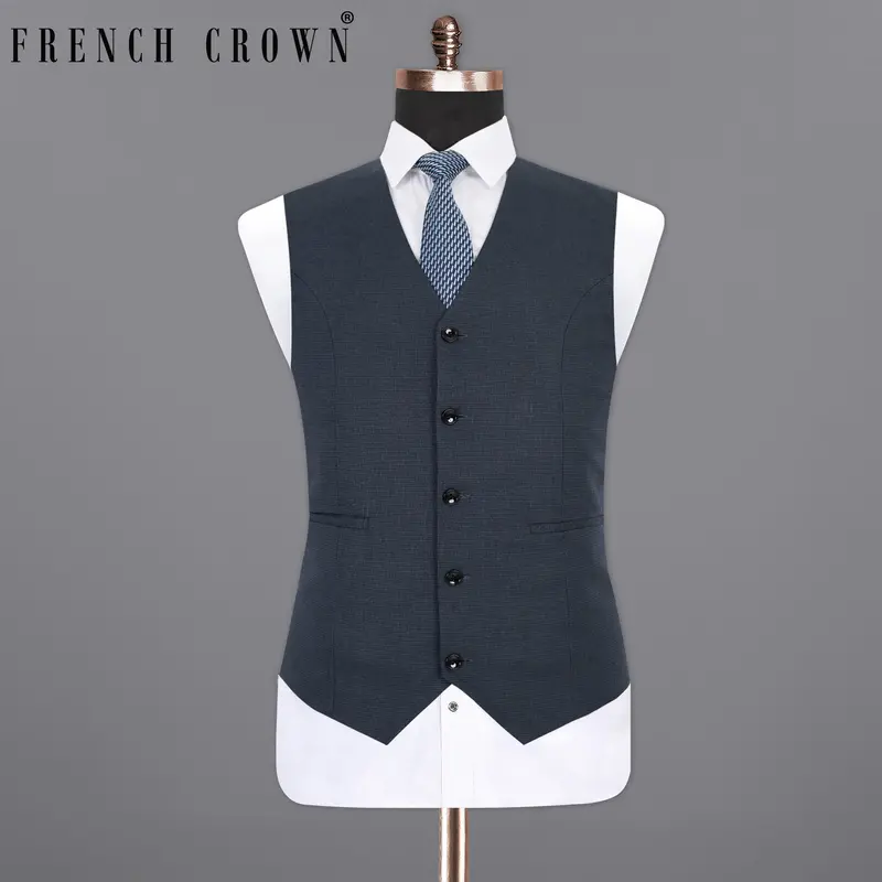 Maco Grey Wool Rich Waistcoat 1