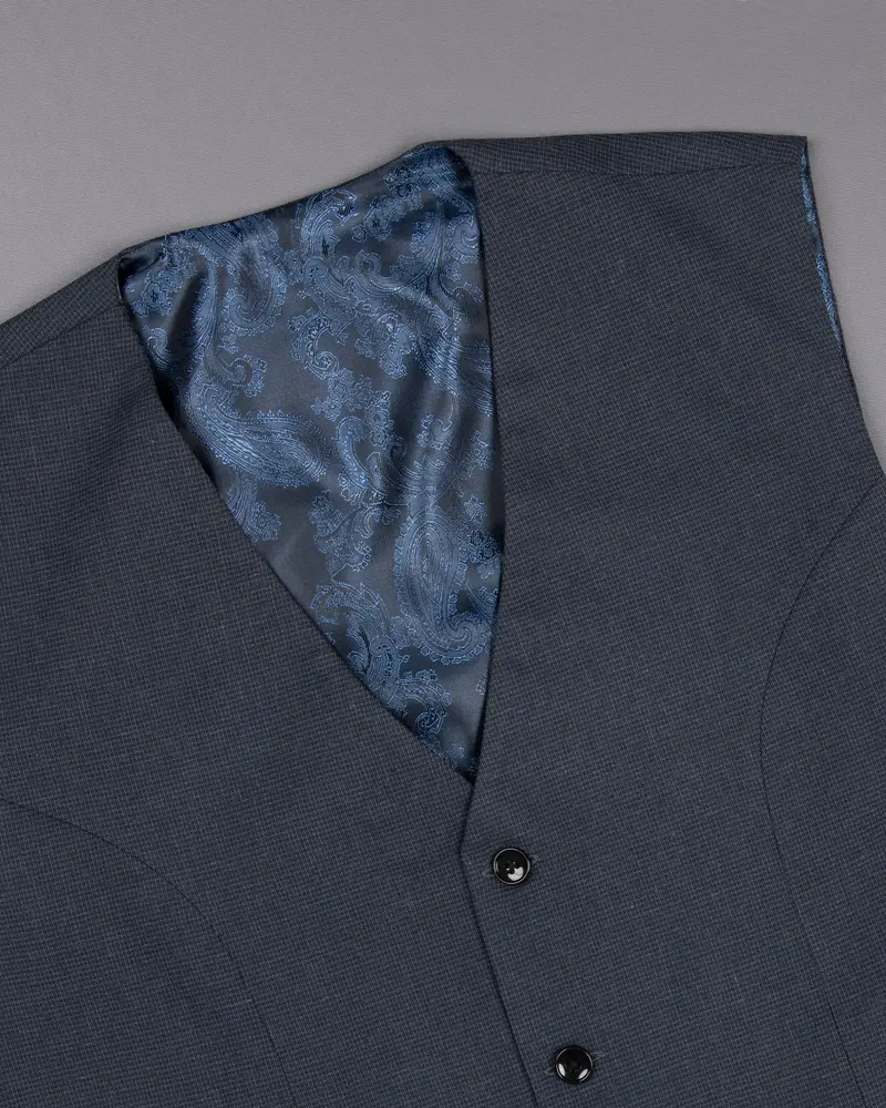 Maco Grey Wool Rich Waistcoat 4