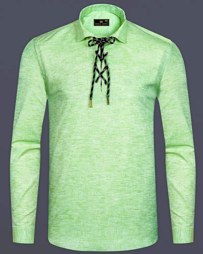 Madang Green Luxurious Linen Designer Shirt 1