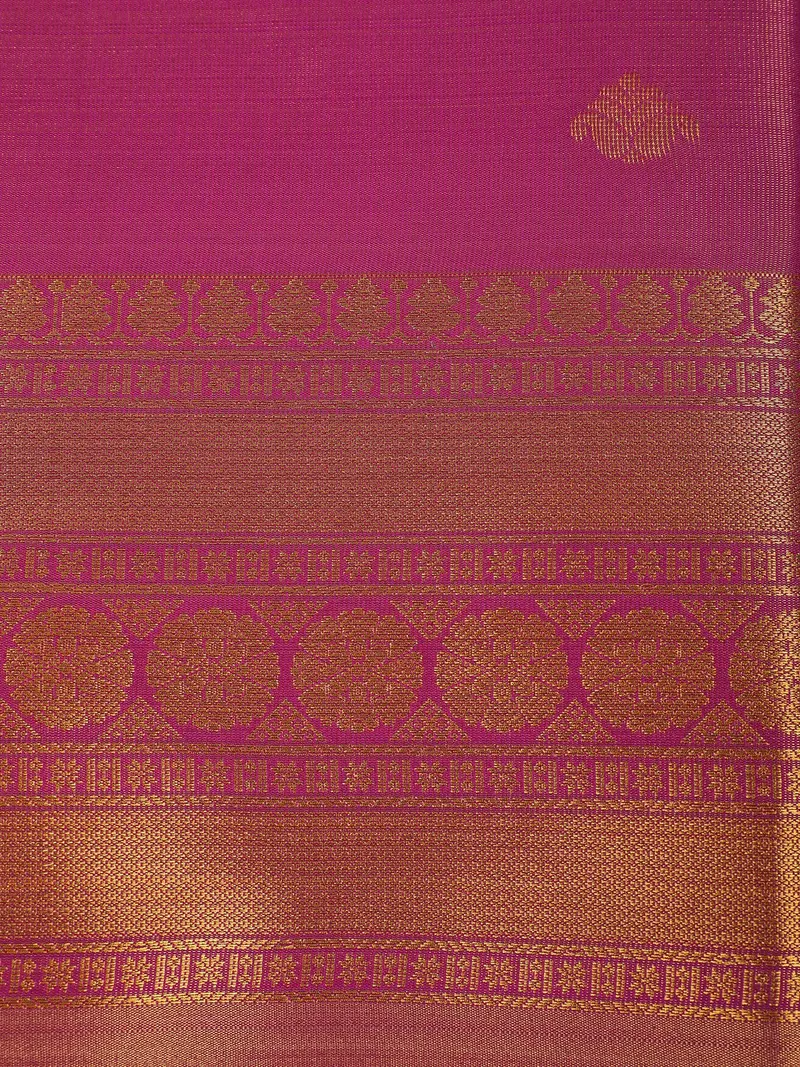 Magenta Pink Paisley Butta Zari Woven Design Tissue Designer Saree With Zari Border 2