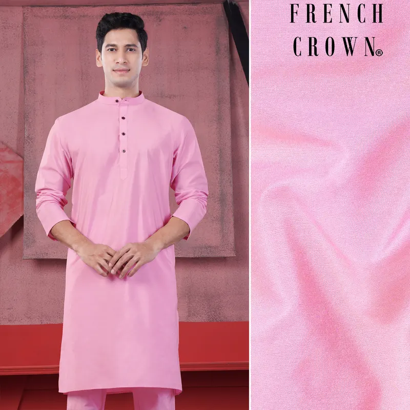 Magenta Pink Subtle Sheen Viscose Kurta 1