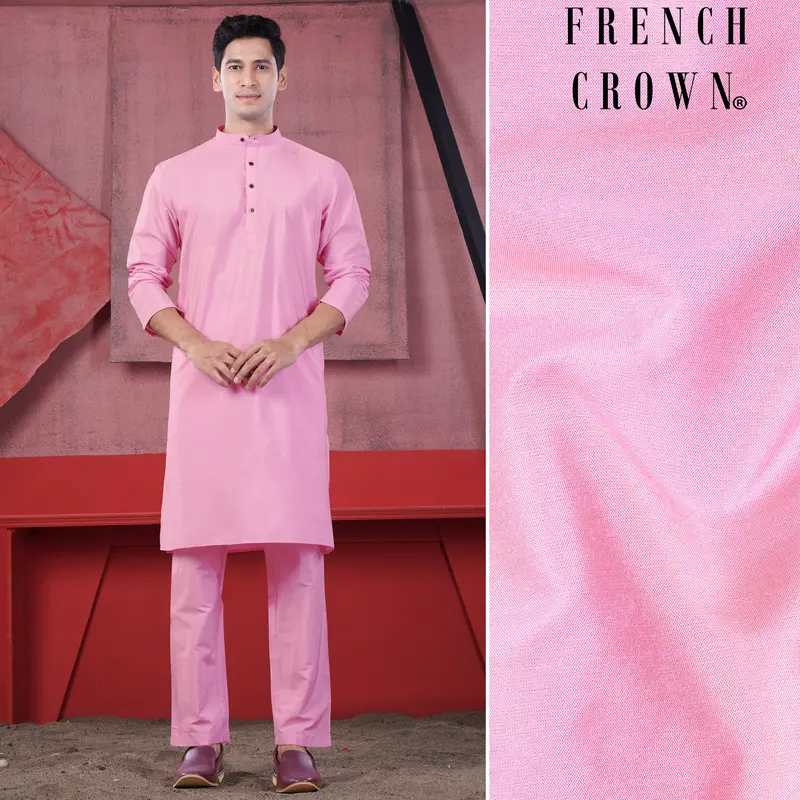 Magenta Pink Subtle Sheen Viscose Kurta Set 1