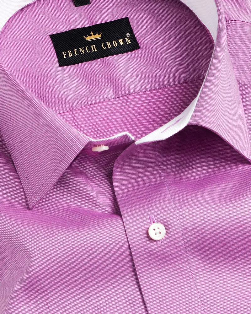 Magenta Slight Sheen Premium Cotton Shirt 1