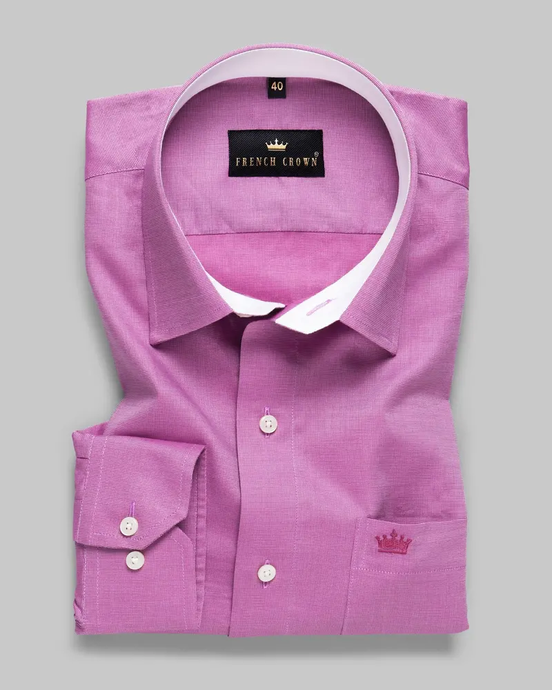 Magenta Slight Sheen Premium Cotton Shirt 3