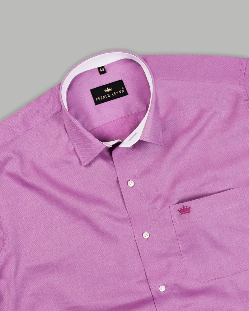 Magenta Slight Sheen Premium Cotton Shirt 4