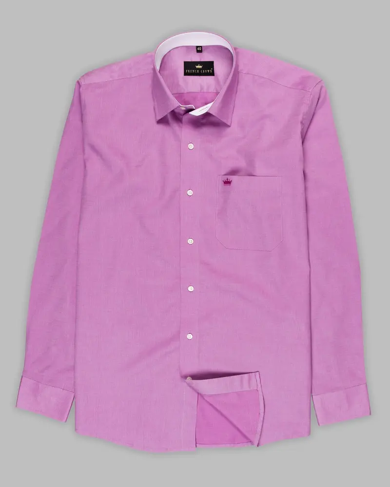 Magenta Slight Sheen Premium Cotton Shirt 5