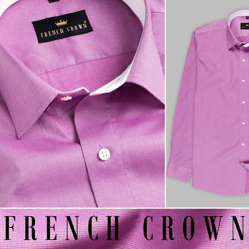 Magenta Slight Sheen Premium Cotton Shirt 9