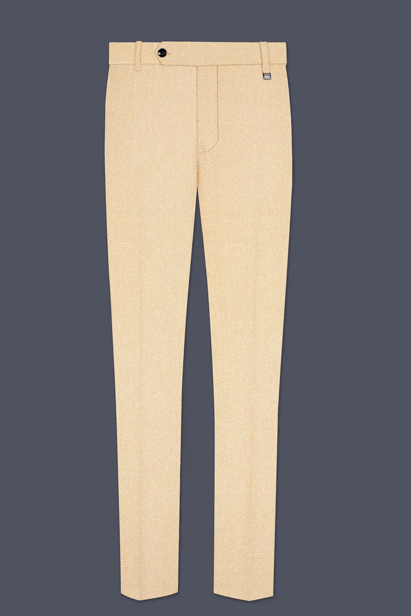 Maize Chevron Textured Cross Placket Bandhgala Designer Suit 12