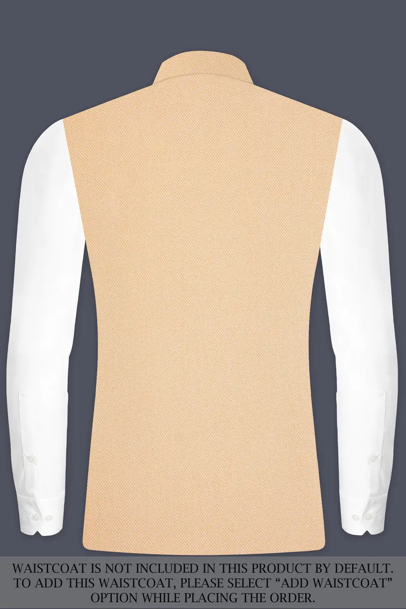 Maize Chevron Textured Cross Placket Bandhgala Designer Suit 16