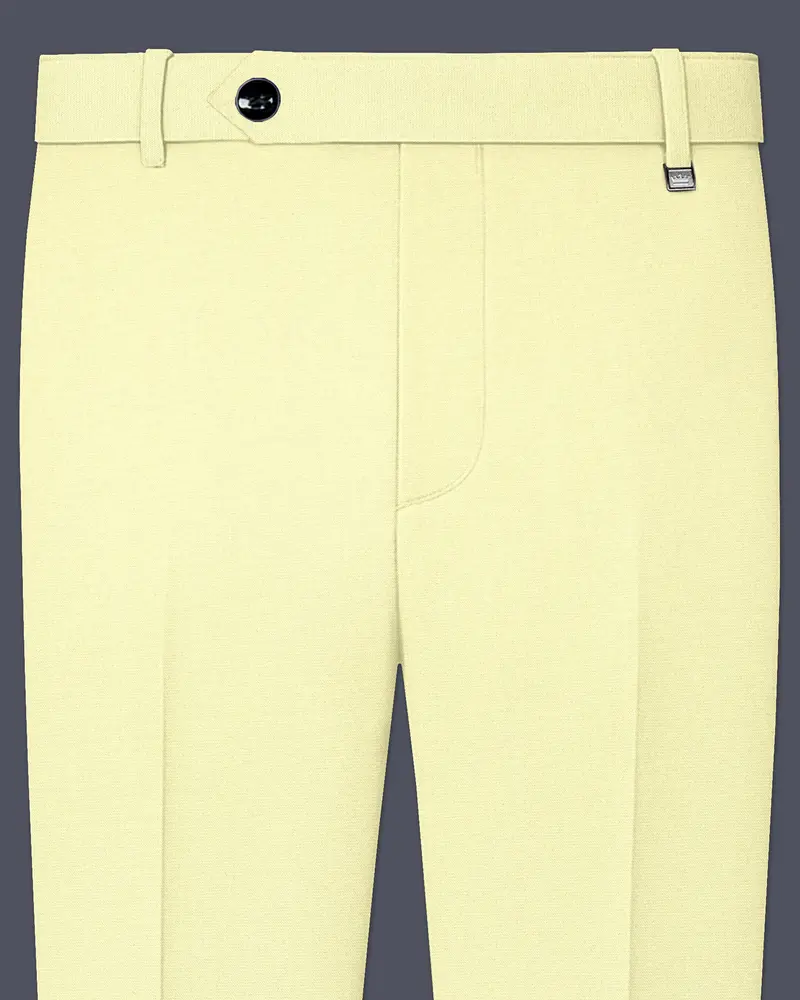Maize Cream Stretchable Premium Cotton Traveler Pant 1