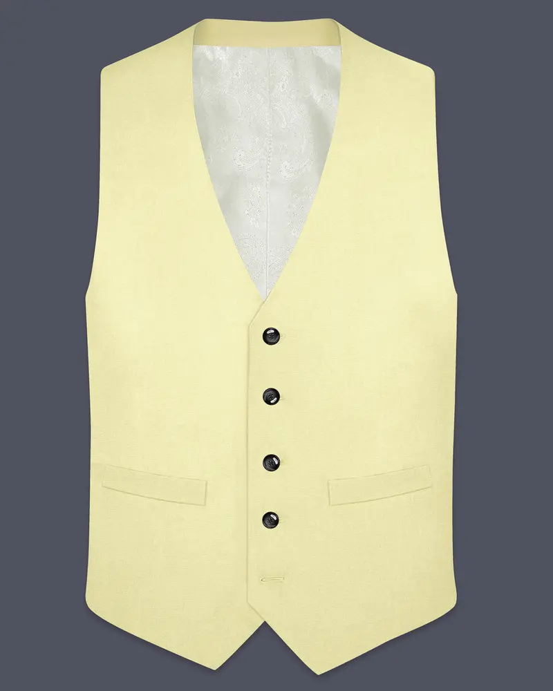 Maize Cream Stretchable Premium Cotton Traveler Waistcoat 1