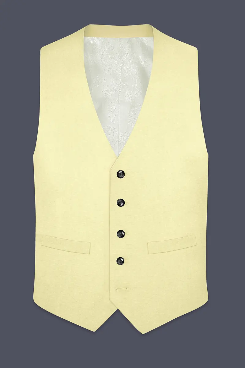 Maize Cream Stretchable Premium Cotton Traveler Waistcoat 2