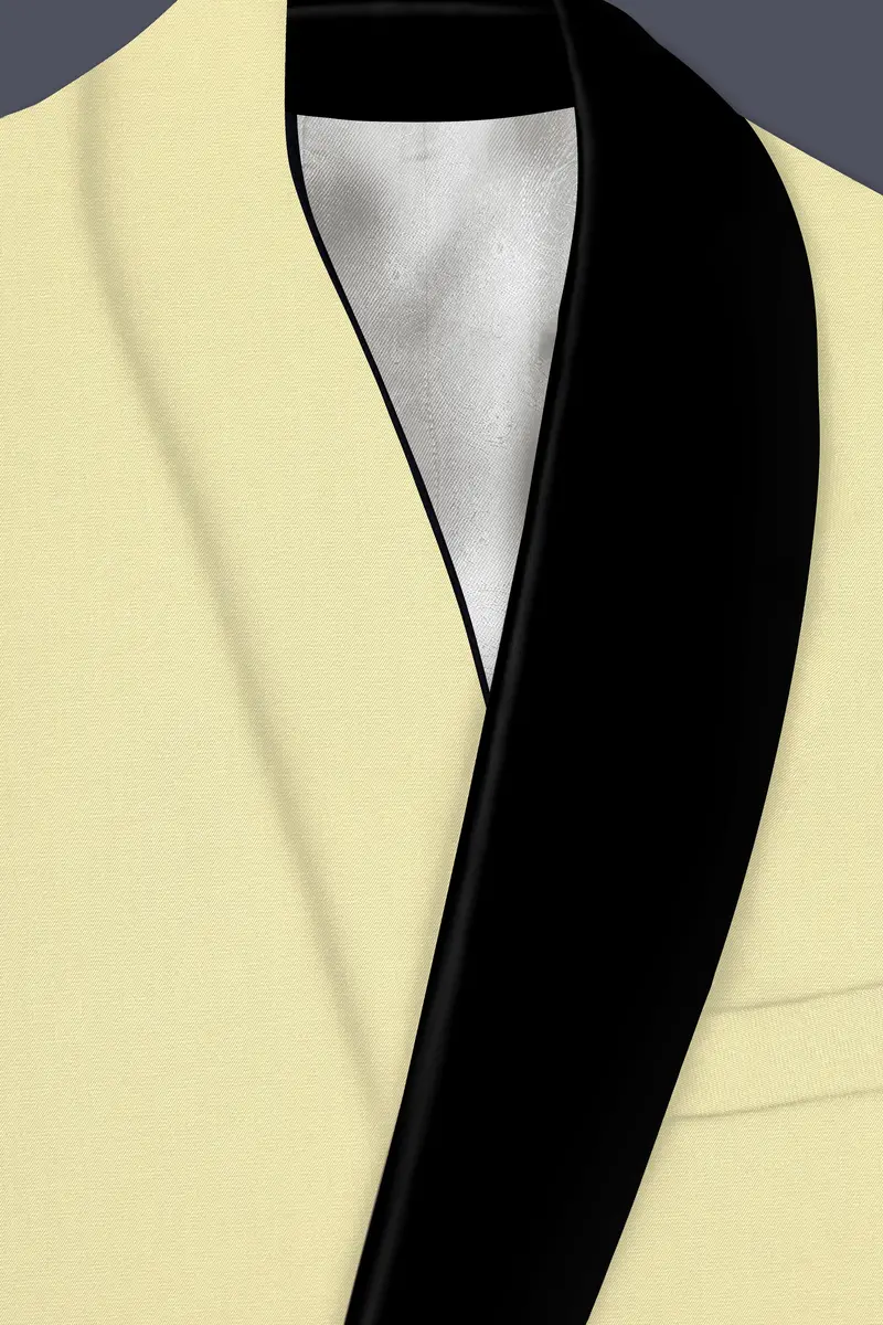 Maize Cream Tuxedo Premium Cotton Stretchable Traveler Suit 5