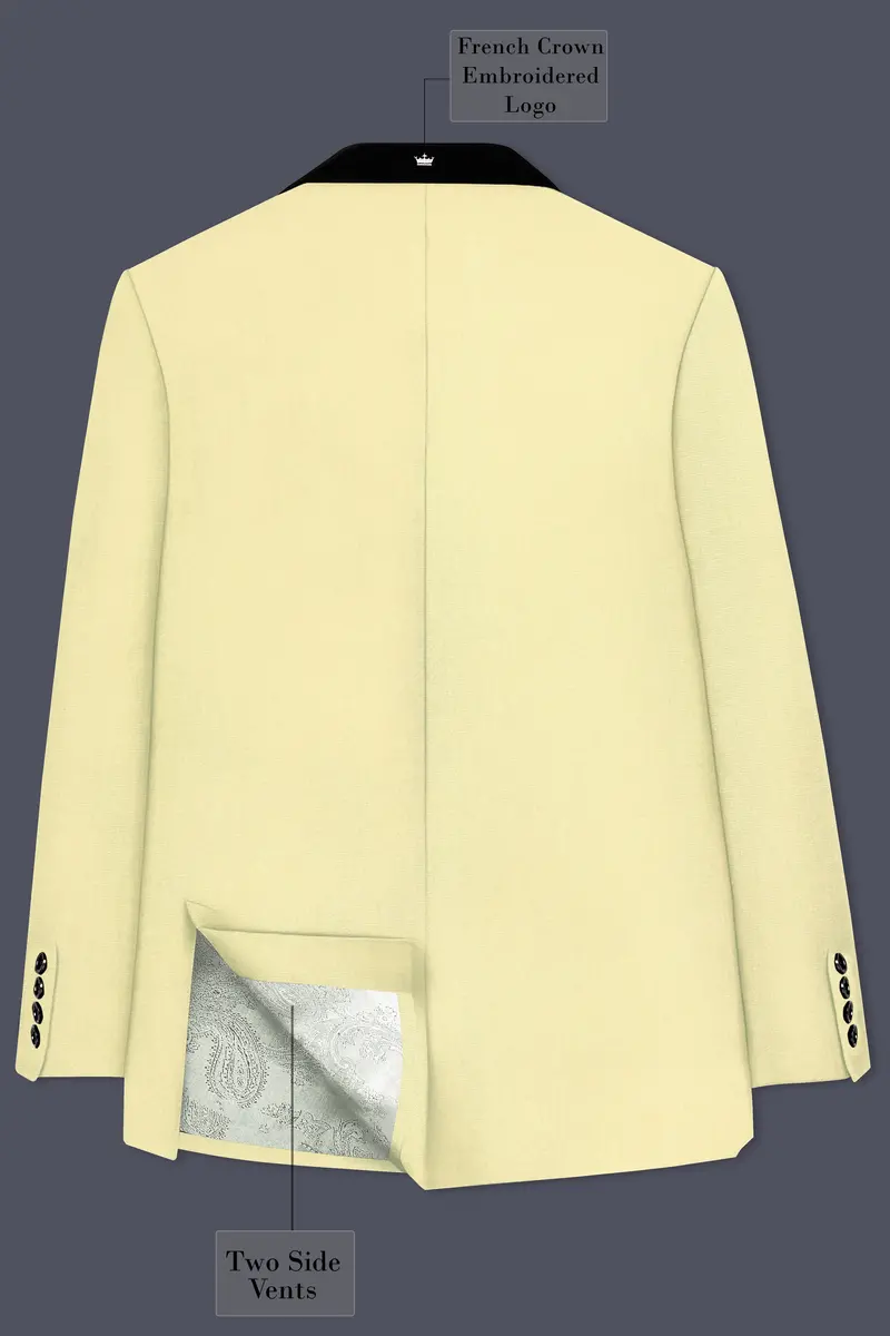 Maize Cream Tuxedo Premium Cotton Stretchable Traveler Suit 9
