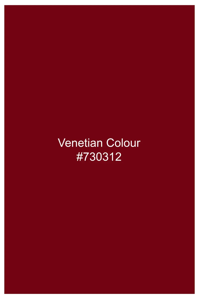 Majestic Ruby-Venetian Red Solid Subtle Sheen Super Soft Premium Cotton Semi Formal Mandarin Collar Shirt 7
