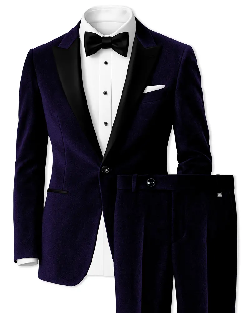 Majesty-Affair Royal Purple Velvet Peak Lapel Tuxedo Suit 1