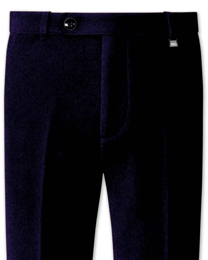 Majesty-Affair Royal Purple Velvet Stretchable Waistband Pant 1