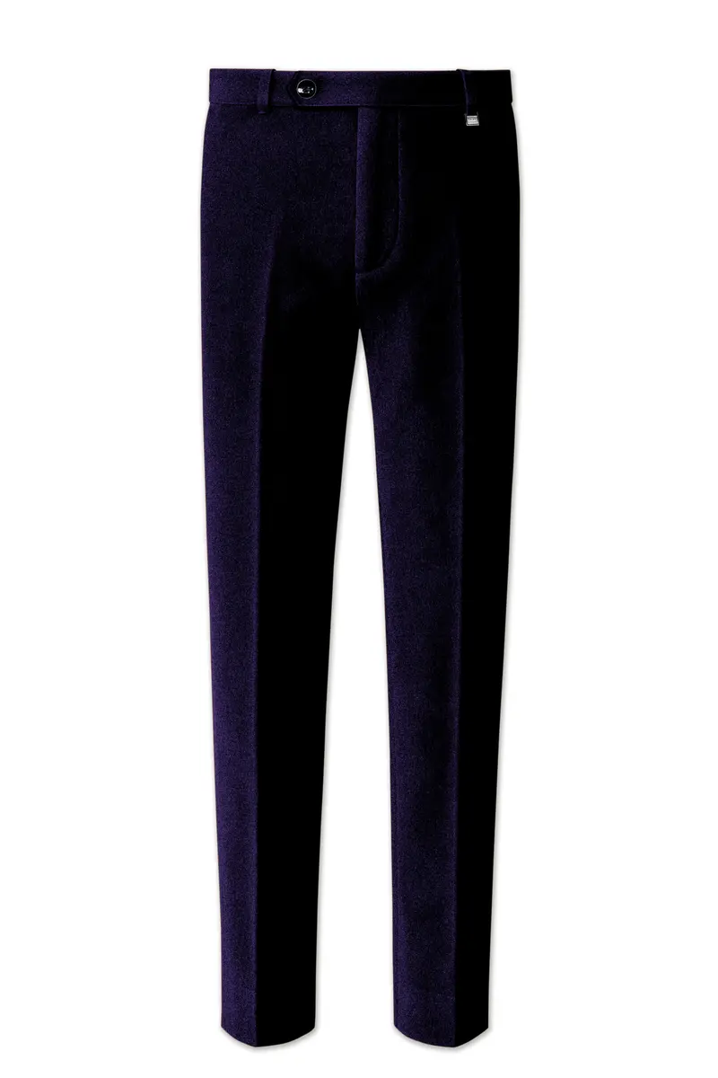 Majesty-Affair Royal Purple Velvet Stretchable Waistband Pant 2