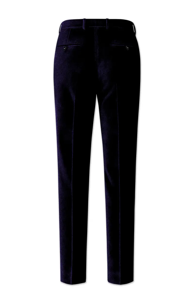 Majesty-Affair Royal Purple Velvet Stretchable Waistband Pant 6