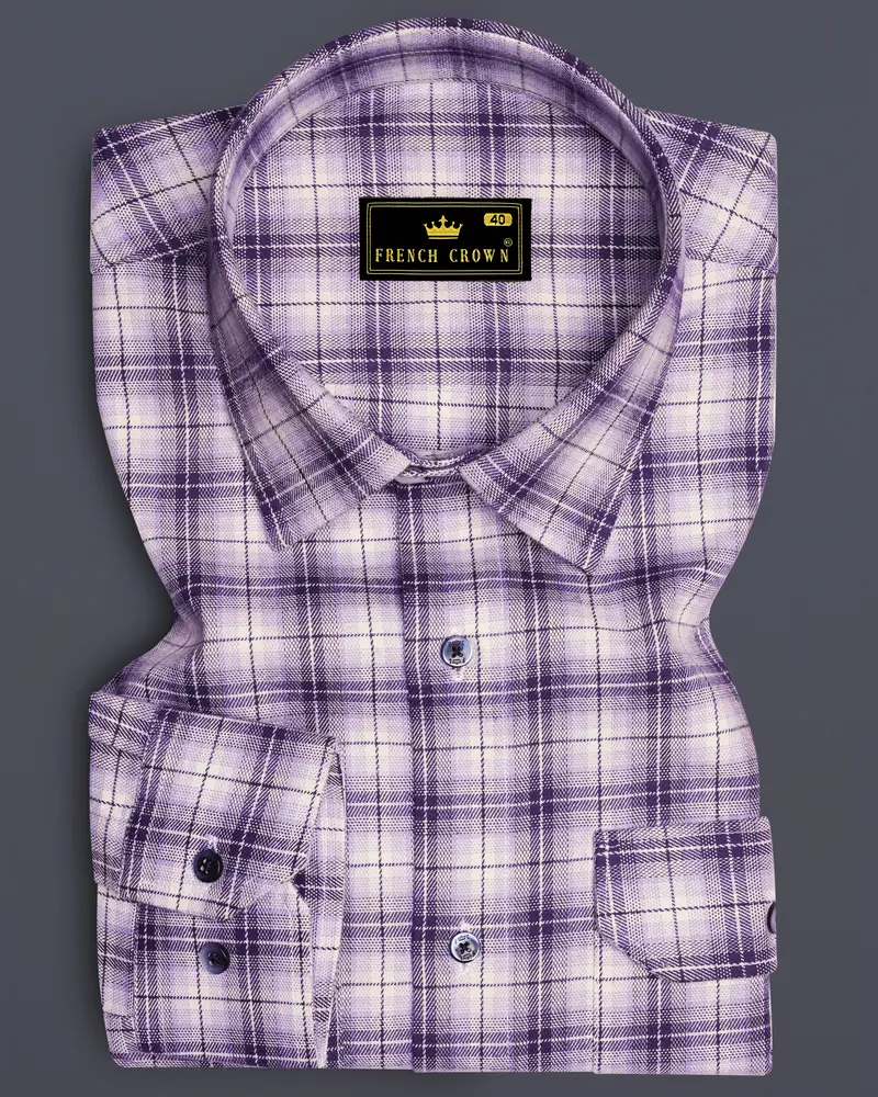 Manatee And White Plaid Oxford Royal Overshirt/Shacket 1