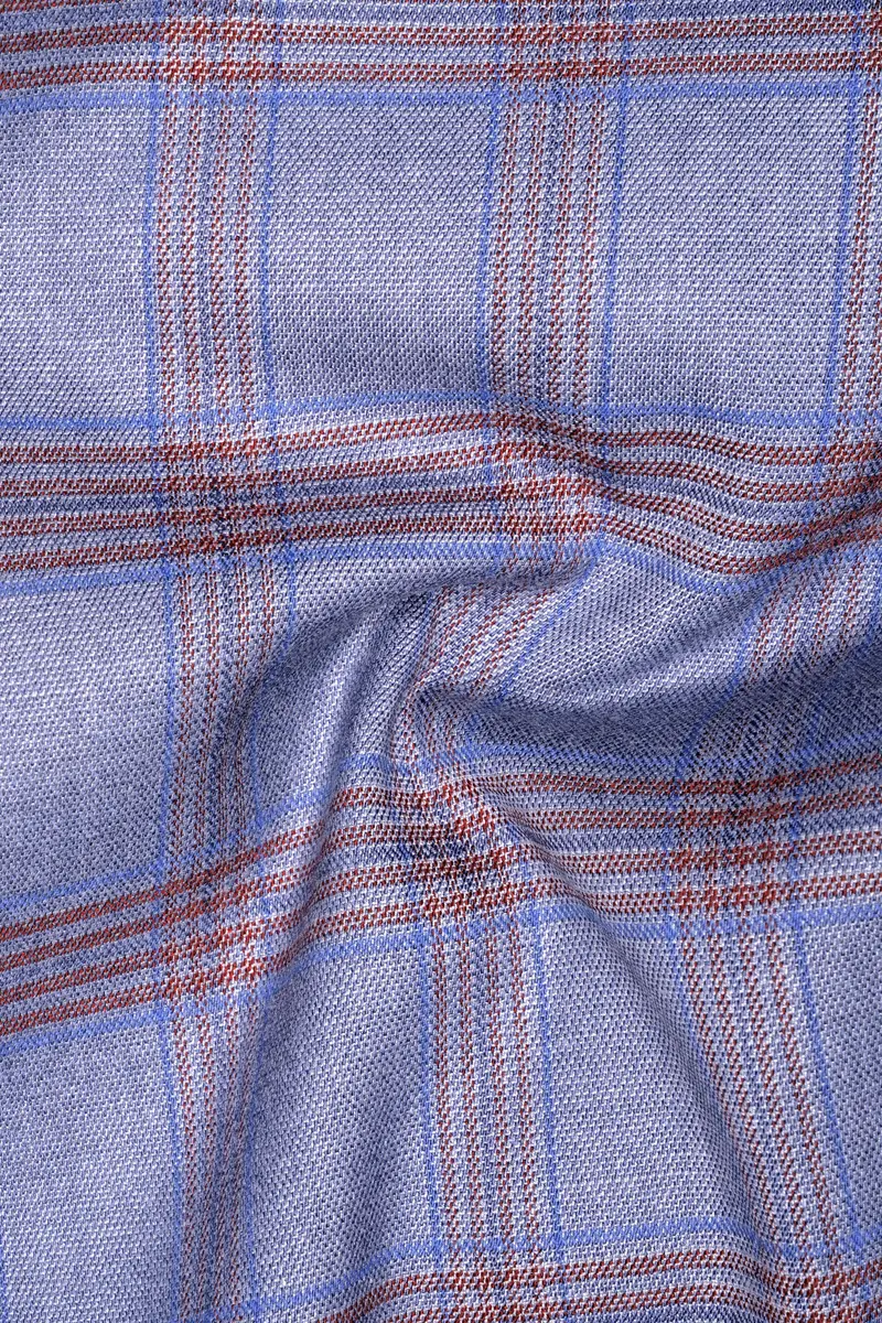 Manatee Grey Super Fine Plaid Premium Cotton Waistcoat 3