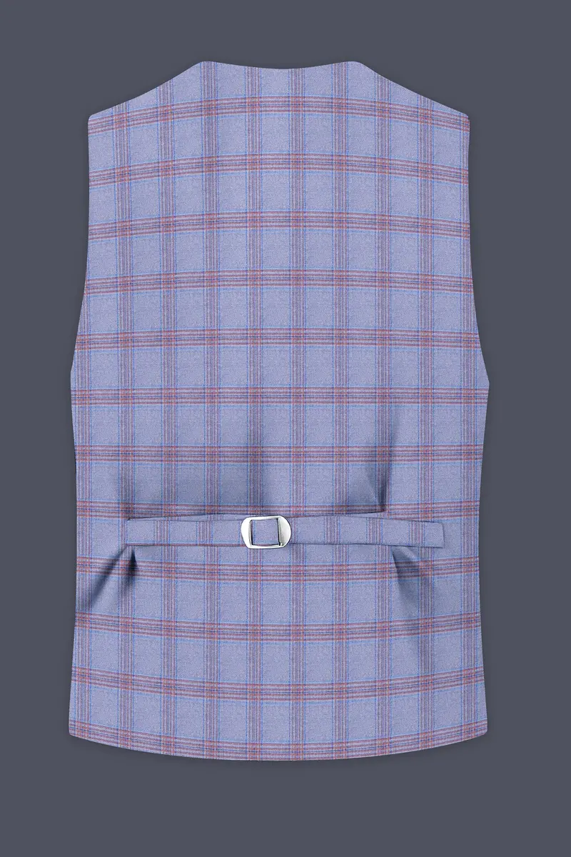 Manatee Grey Super Fine Plaid Premium Cotton Waistcoat 4