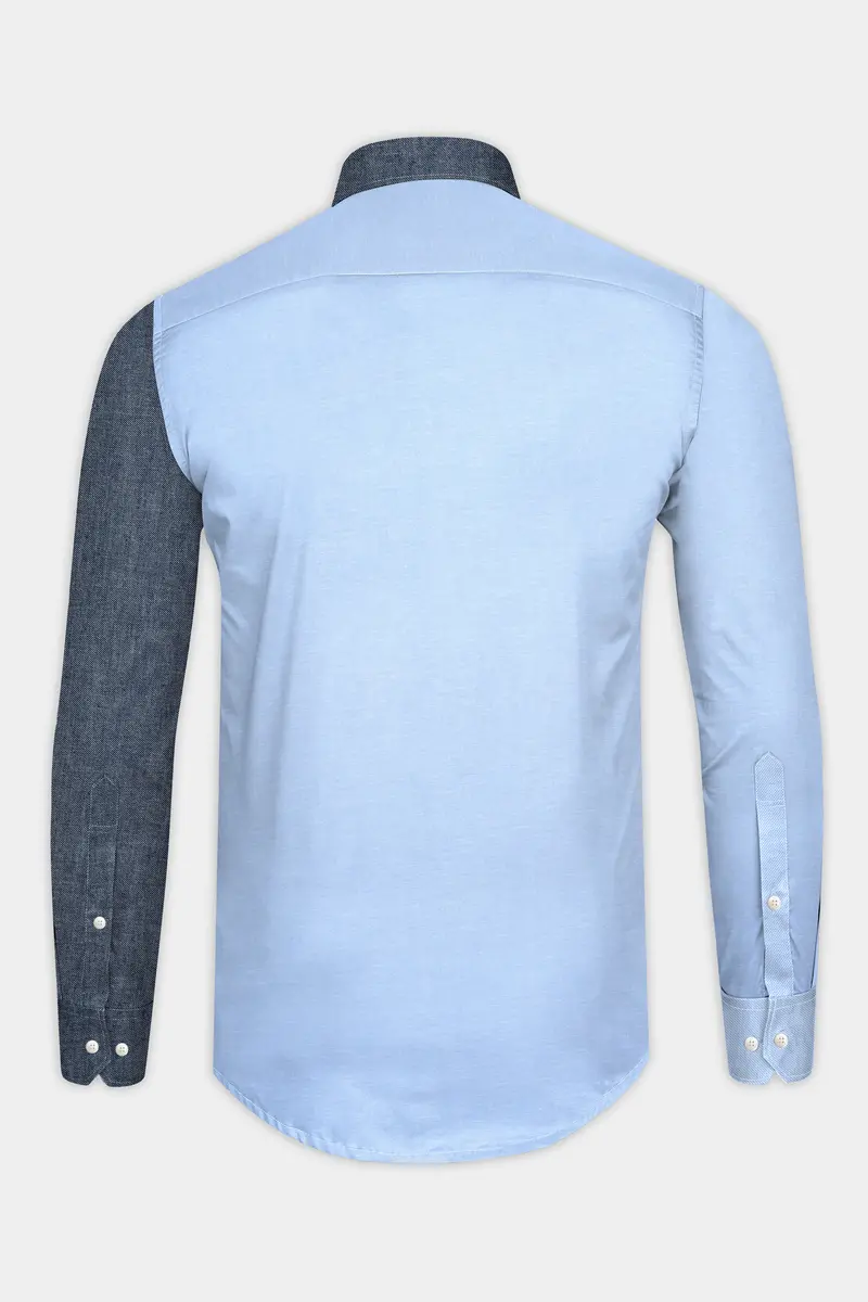 Manatee Grey With Sky Designer Oxford Shirt 7
