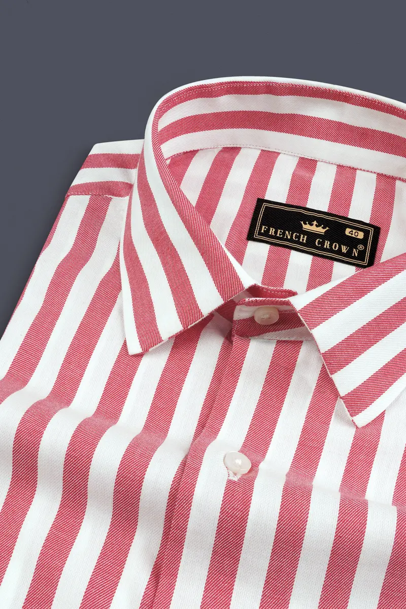 Mandy Pink With White Striped Dobby Shirt 1