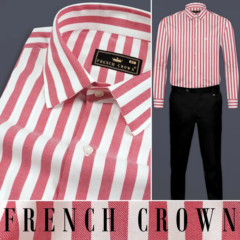 Mandy Pink With White Striped Dobby Shirt 10