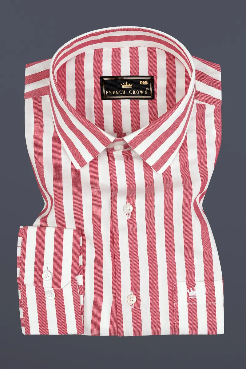 Mandy Pink With White Striped Dobby Shirt 3