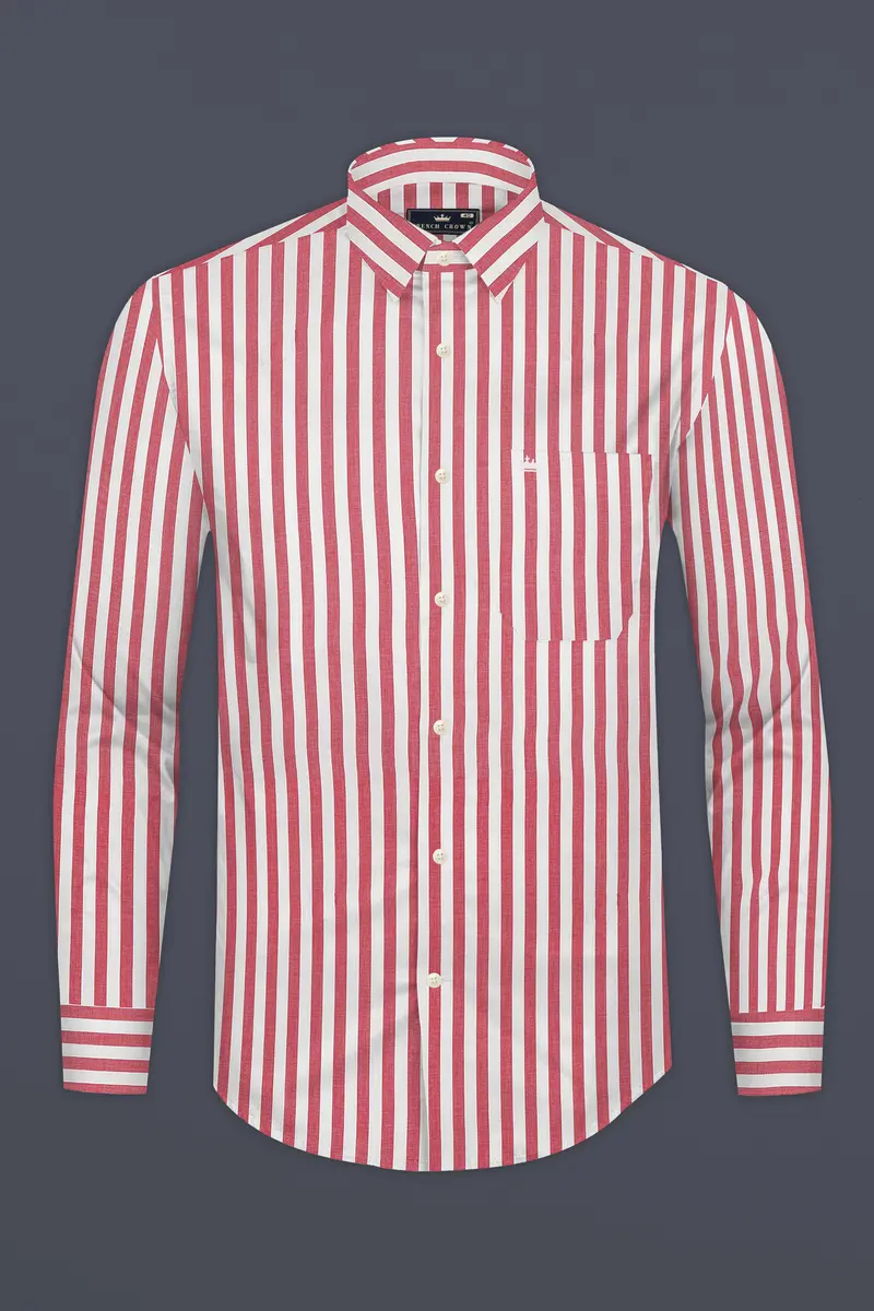 Mandy Pink With White Striped Dobby Shirt 4