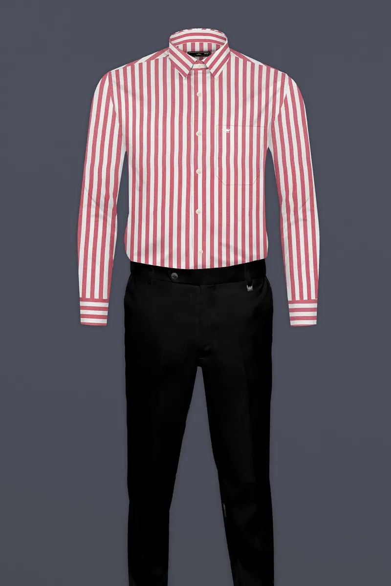 Mandy Pink With White Striped Dobby Shirt 6
