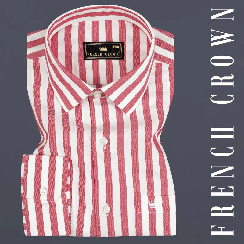 Mandy Pink With White Striped Dobby Shirt 7