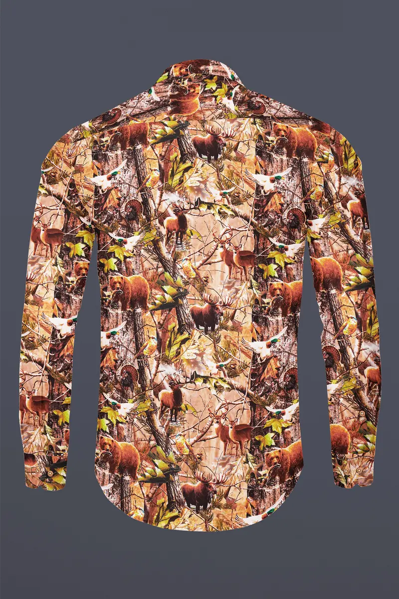 Mandys Beige Multicolour Tropical Printed Premium Cotton Kurta Shirt 7