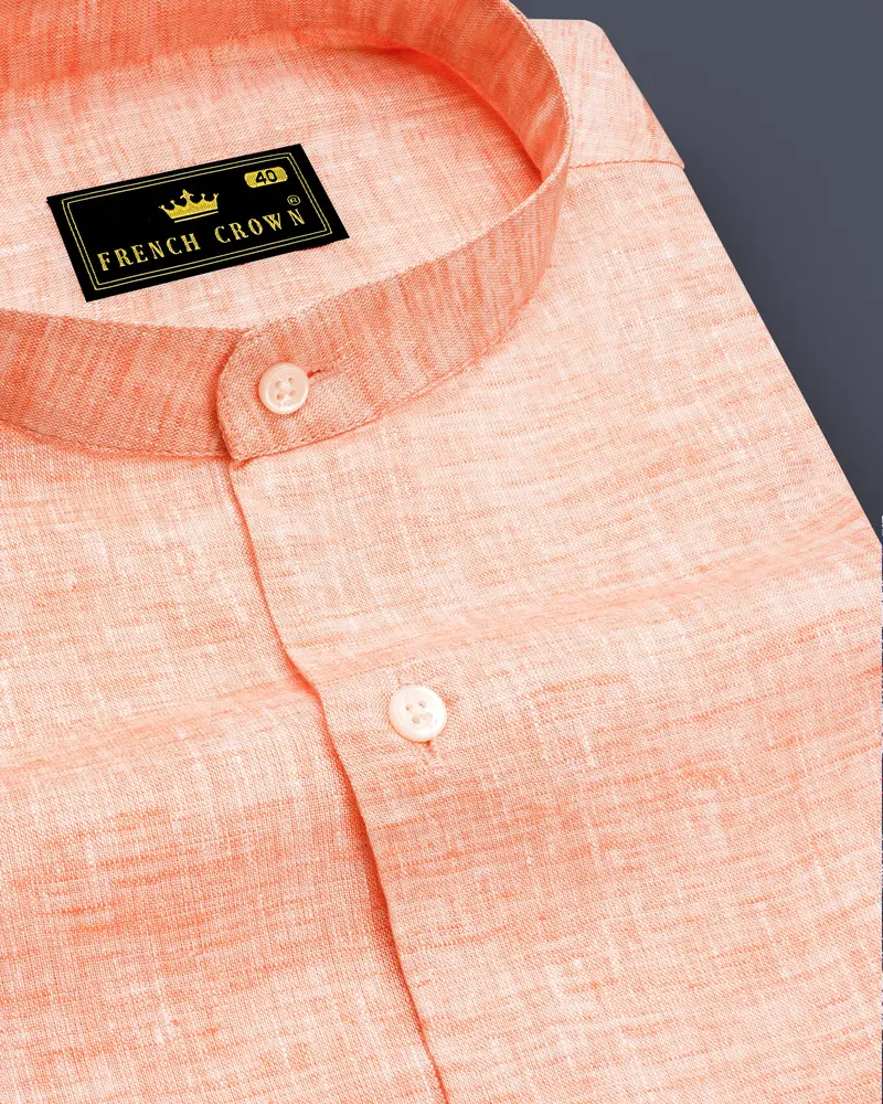 Mandys Peach Luxurious Linen Shirt 1
